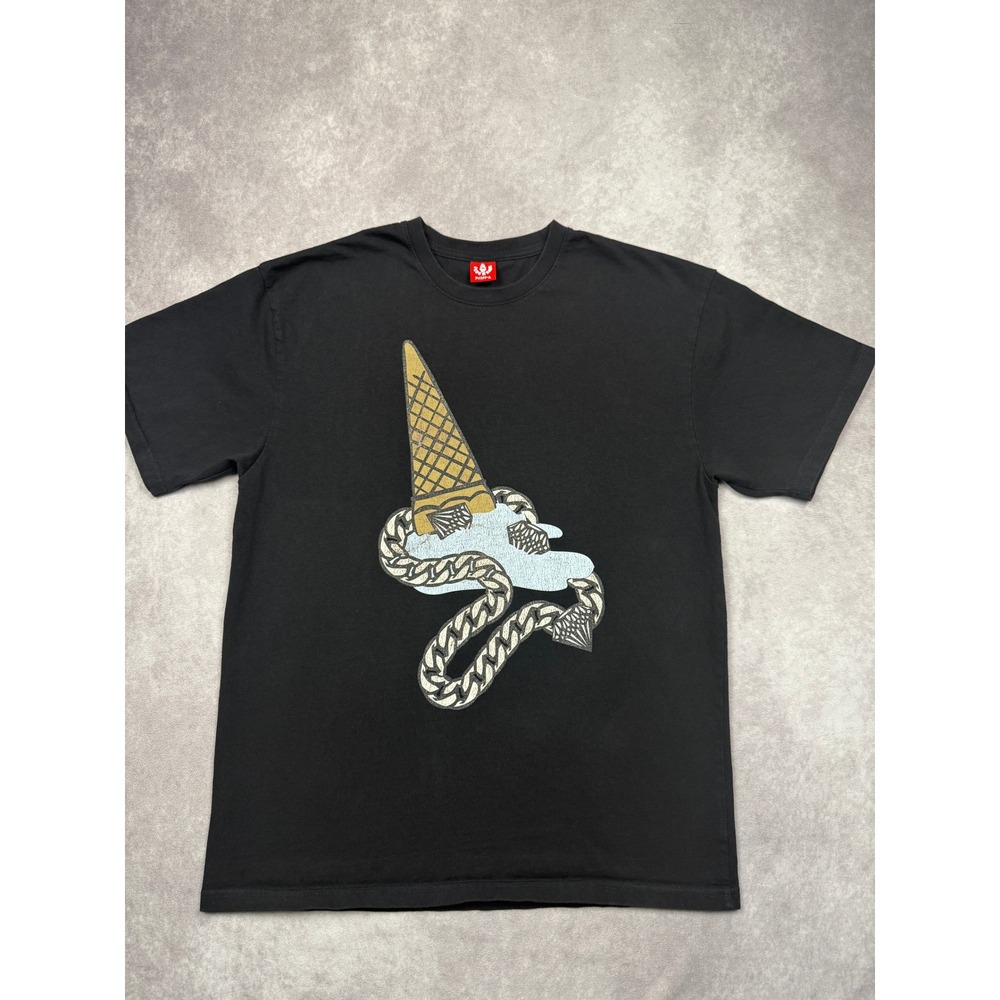 ICE‎ CREAM BBC Black Diamond Chain Cone T-Shirt Mens L Graphic Streetwear Urban